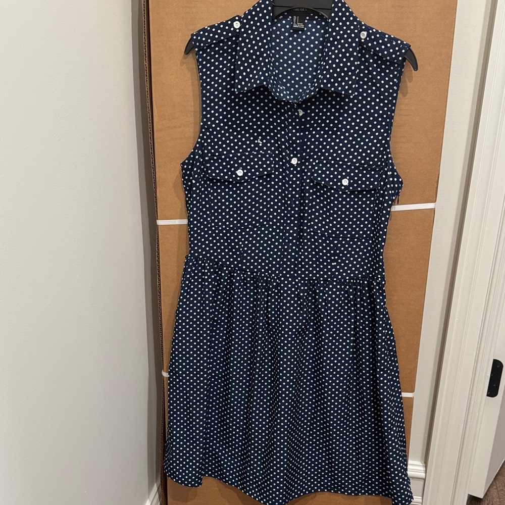 Forever 21 Navy Polka Dot Dress